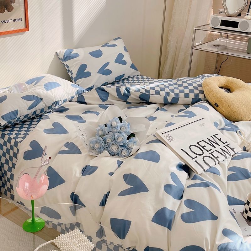 Cute Bedding Set Fashion Single Double Size Flat Sheet Duvet Cover Pillowcase Soft Microfiber Boys Girls Bed Linen