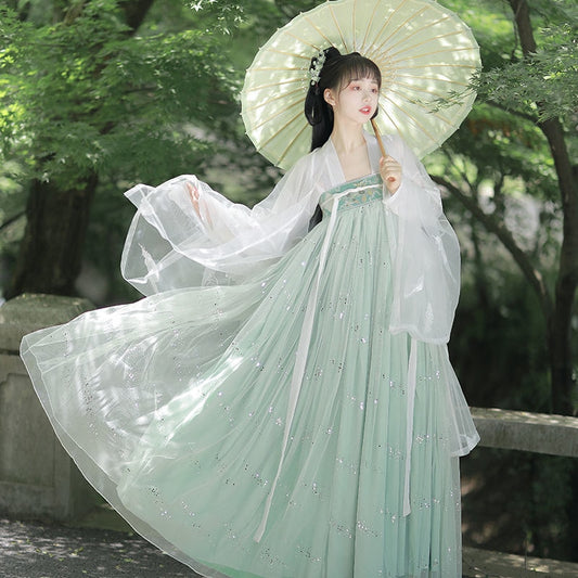 Women's Hanfu Chinese Traditional Clothing Chinese Style Tang Dynasty Retro Solid Color Fairy Long Sleeved Ancient Costume