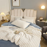 Crystal Velvet Thickening Warm Bedding Big Set Size Double Bed Single Quilt Cover Pillowcase Household Products