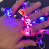 Qfdian halloween decorations halloween costumes halloween gift 5/10/15/20pcs Halloween Decorations Creative Cute Glowing Ring Pumpkin Ghost Skull Rings for Kids Gifts Halloween Party Supplies