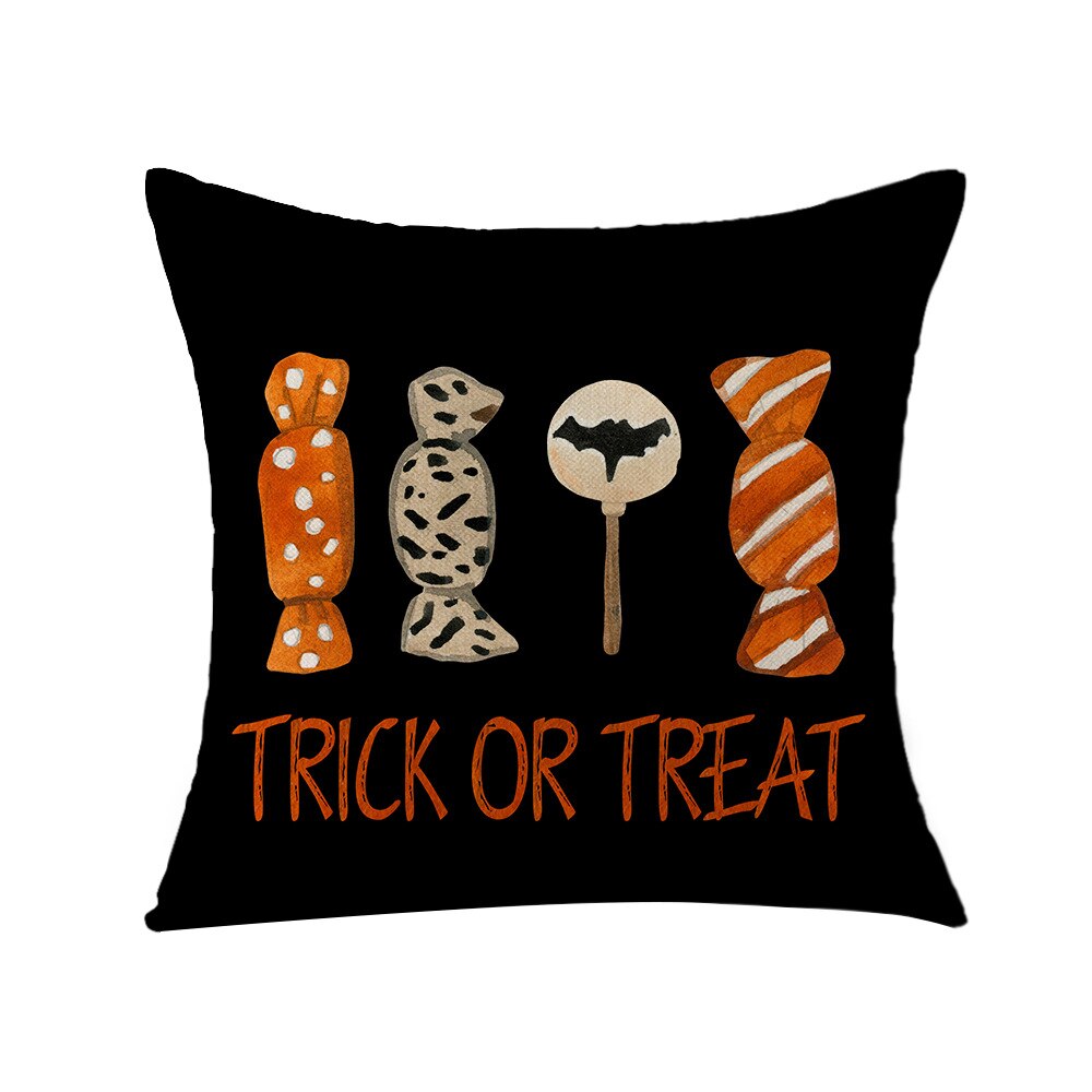 Qfdian halloween decorations Halloween Decoration Pillow Cover Decorative Halloween Square Pillowcase Soft Solid Cushion Case for Sofa Bedroom Car Home Decor