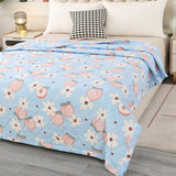 Flowers Single Double Summer Quilt Comfortable Air-Permeable Summer Blanket Machine Washable Quilted Comforter for Bed Quilts