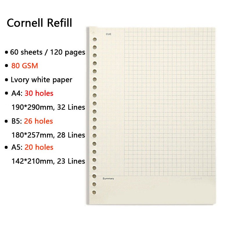 Qfdian Loose Leaf Notebook A4/A5/B5 Replaceable Refill Planner BUJO 6 styles Available Office School Supplies Stationery