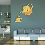 Mini Home Wall Clock 3D DIY Acrylic Mirror Stickers For Home Decoration Living Room Quartz Needle Self Adhesive Hanging Watch
