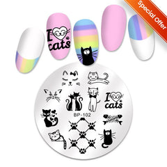 Qfdian Valentine Day Nail Stamping Plates Heart Love Animal Artist Stamping Template Nail Design Stencil Tools Manicure