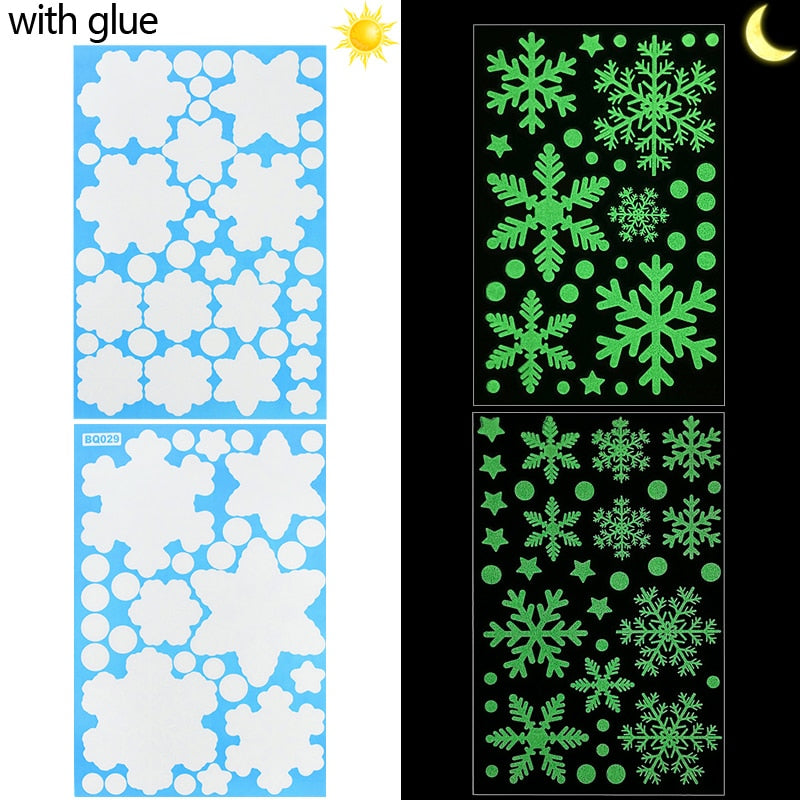 Qfdian CHRISTMAS decorations 1 Sheet Merry Christmas Snowflake Snowman Window Sticker Christmas Wall Stickers Kids Room Wall Decals