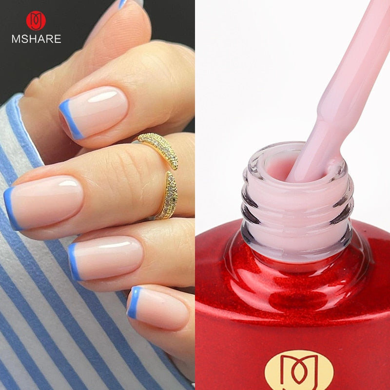 QFDIAN Milky Pink Rubber Base Gel Camouflage Color Coat Nude Brown Soak Off Nails Gels Varnish Lacquer 10ml UV LED Gel