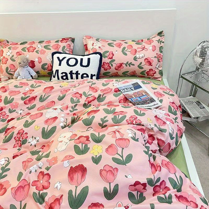 Cute Panda Bedding Set 2023 New Spring Summer Duvet Cover Flat Sheet Pillowcase Soft Dormitory Bedroom Single Queen Bed Linens
