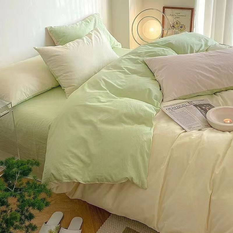 Ins Pastoral style Yellow Small Flowers Bedding Set Twin Queen Size Duvet Cover Flat Sheet Pillowcase Princess Girl Bed Linen