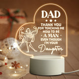 Qfdian father's day gifts Birthday Thanksgiving Gifts for Dad from Daughter Son Personalized Acrylic 3D LED Night Light Bedroom Decoration