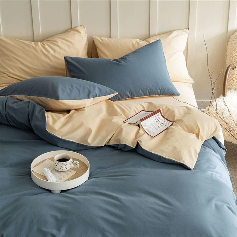 Ins Style Bedding Set Nordic Single Double Flat Sheet Duvet Cover Pillowcase Soft Microfiber Full Queen Size Bed Linen