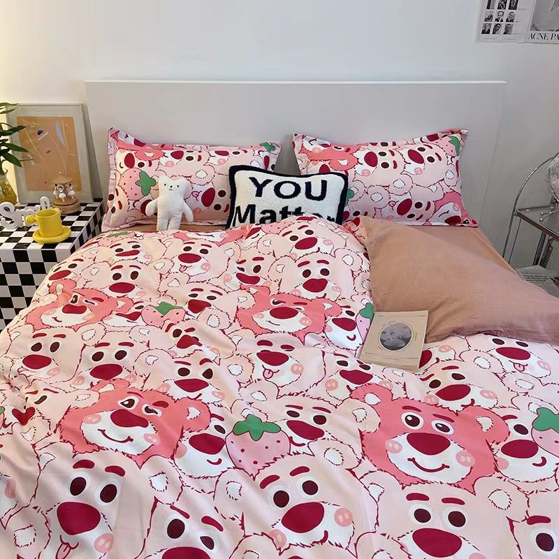 Panda Bedding Set 2023 New Cute Kids Duvet Cover Flat Sheet Pillowcases Twin Queen Size Bed Linen Boys Girls Home Textile