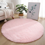 Plush Round Rug White Children Carpets for Living Room Home Decor Soft Kid Bedroom FloorPlay Mat Baby Room Fluffy Cute Rug