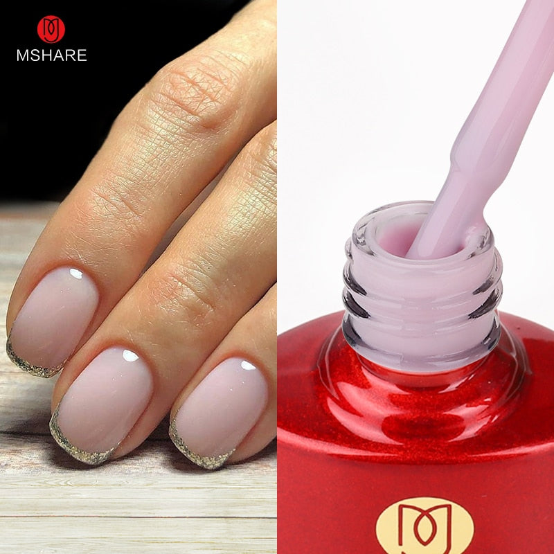 QFDIAN Milky Pink Rubber Base Gel Camouflage Color Coat Nude Brown Soak Off Nails Gels Varnish Lacquer 10ml UV LED Gel