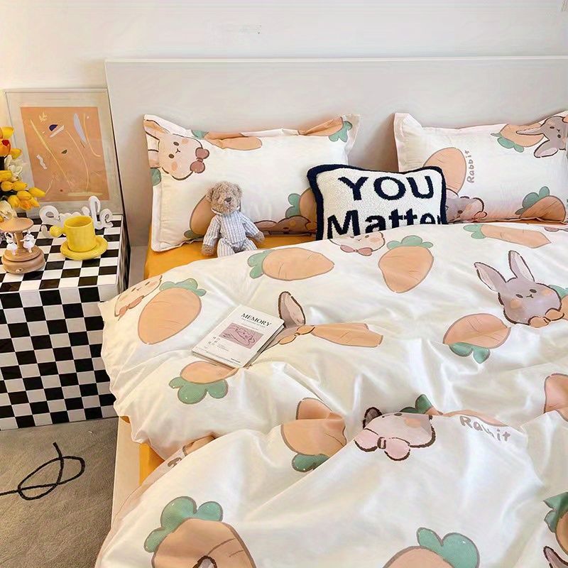 Cute Panda Bedding Set 2023 New Spring Summer Duvet Cover Flat Sheet Pillowcase Soft Dormitory Bedroom Single Queen Bed Linens