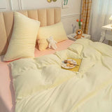 Ins Nordic Bedding Set Solid Color Simple Washable for Student Dormitory Single Double Size Soft Home Textile