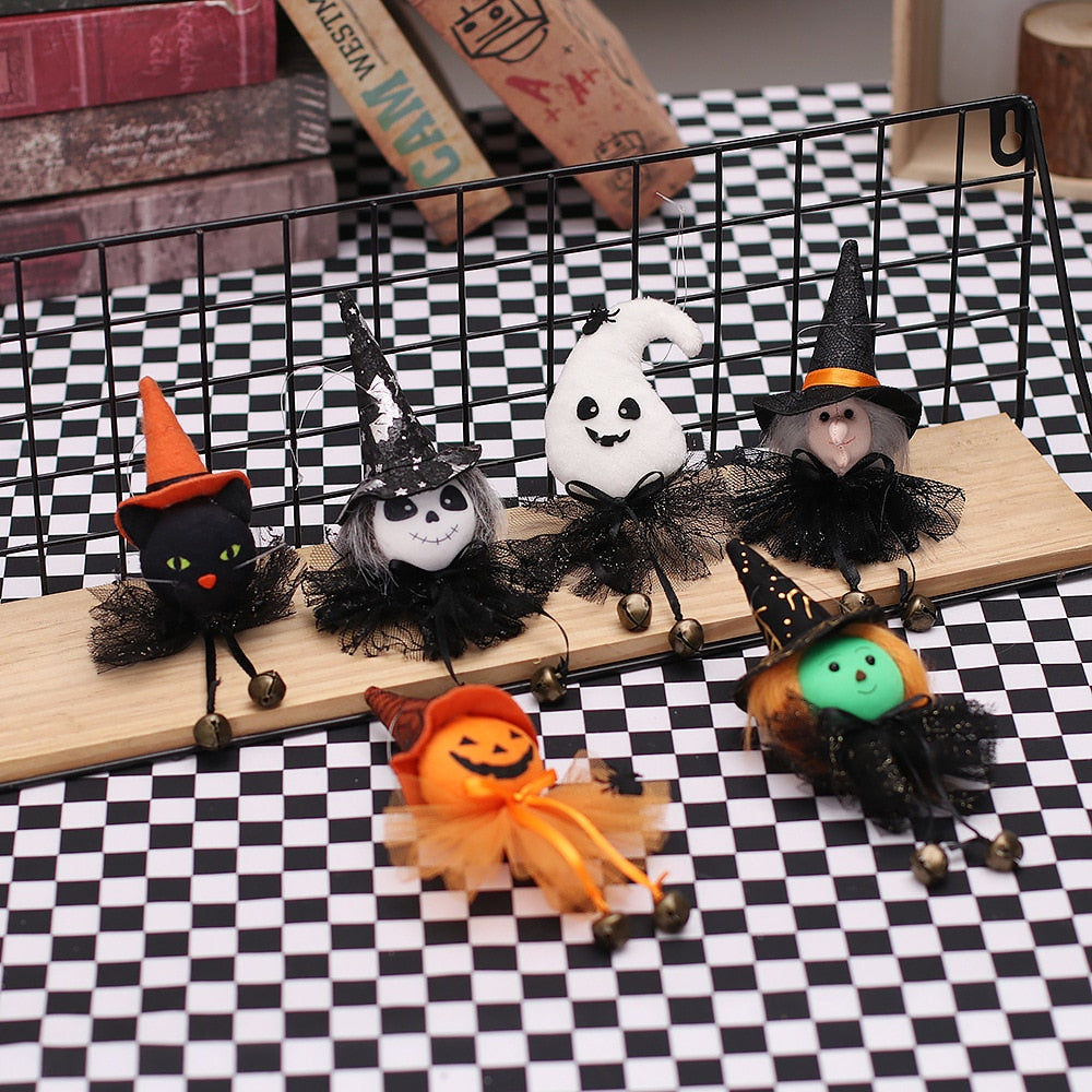 Qfdian halloween decorations halloween costumes halloween gift Halloween Doll Hanging Pendant Ornament Witch Pumpkin Outdoor Tree Party Prop Kids Gift Home Decor Halloween Decoration for Home