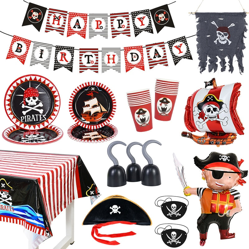 Qfdian halloween decorations halloween costumes halloween gift Halloween Pirate Hat Cap Decoration Kids Adult Halloween Masquerade Captain Cosplay Costume Props Pirate Theme Birthday Party