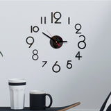 Mini Home Wall Clock 3D DIY Acrylic Mirror Stickers For Home Decoration Living Room Quartz Needle Self Adhesive Hanging Watch