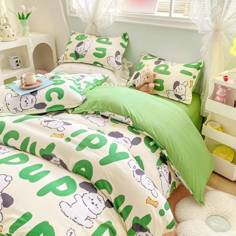 Ins Pastoral style Yellow Small Flowers Bedding Set Twin Queen Size Duvet Cover Flat Sheet Pillowcase Princess Girl Bed Linen