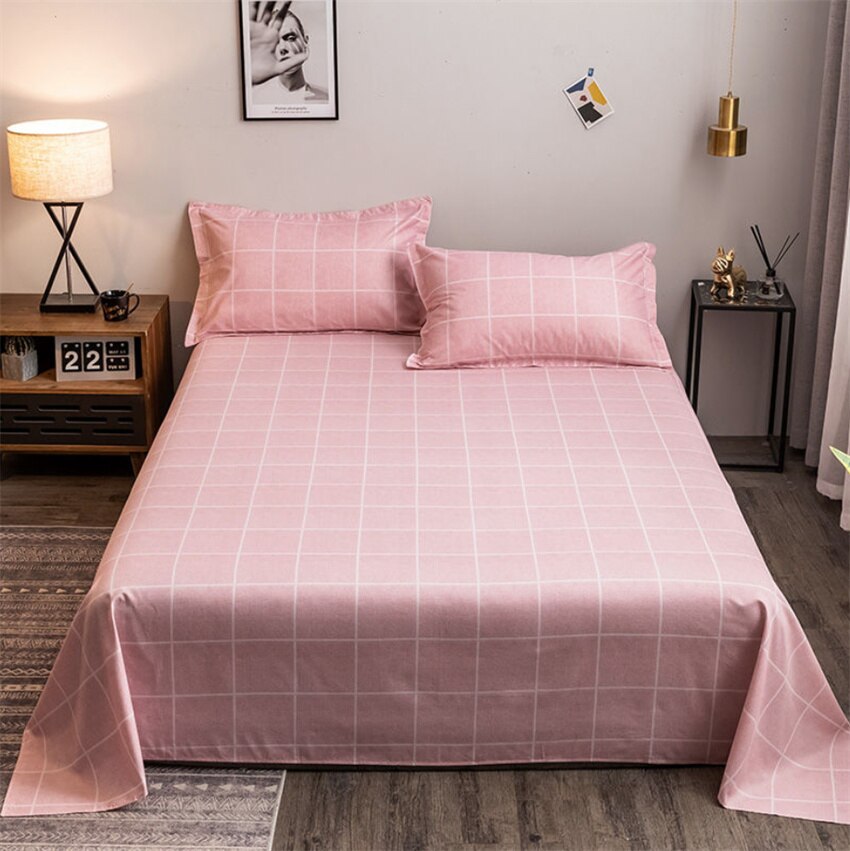 Soft Bed Sheet Set 3pcs Bedding Sheets Fashion Flat Bedsheet Pillowcase 120/150/180/200/220/250cm Polyester Bed Linens Bedspread