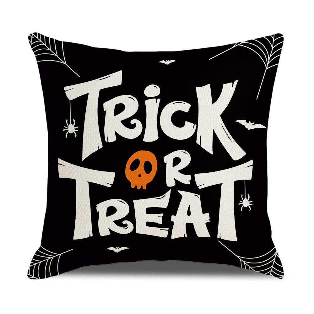 Qfdian halloween decorations halloween costumes halloween gift Fall Halloween Pumpkin Cushion Cover Trick or Treat Farmhouse Decor Home Pillowcase Sofa Decor Pillowcase