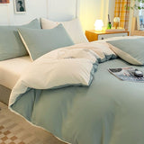 Ins Nordic Bedding Set Solid Color Simple Washable for Student Dormitory Single Double Size Soft Home Textile