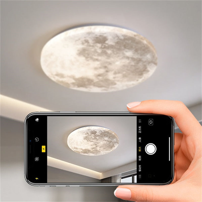 Nordic Moon Ceiling Light Led Bedroom Decoration Lamp Balcony Bathroom Dimmable Room Indoor Lighting Induction Wall Light  Moon