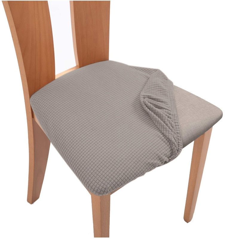 Qfdian Spandex Jacquard Chair Seat Cover Stretch Dining Chair Slipcover Removable Washable Seat Cushion Protector Fundas Para Sillas