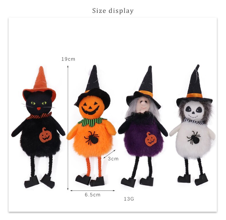 Qfdian halloween decorations halloween costumes halloween gift Halloween Doll Hanging Pendant Ornament Witch Pumpkin Outdoor Tree Party Prop Kids Gift Home Decor Halloween Decoration for Home