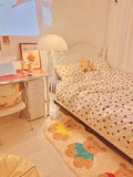 2023 NEW Red Love Patter  100% Cotton Girl's HomeTextile Duvet Cover and Bedsheet Quilt Cover Soft Luxury Bedding Set Ins Fashion