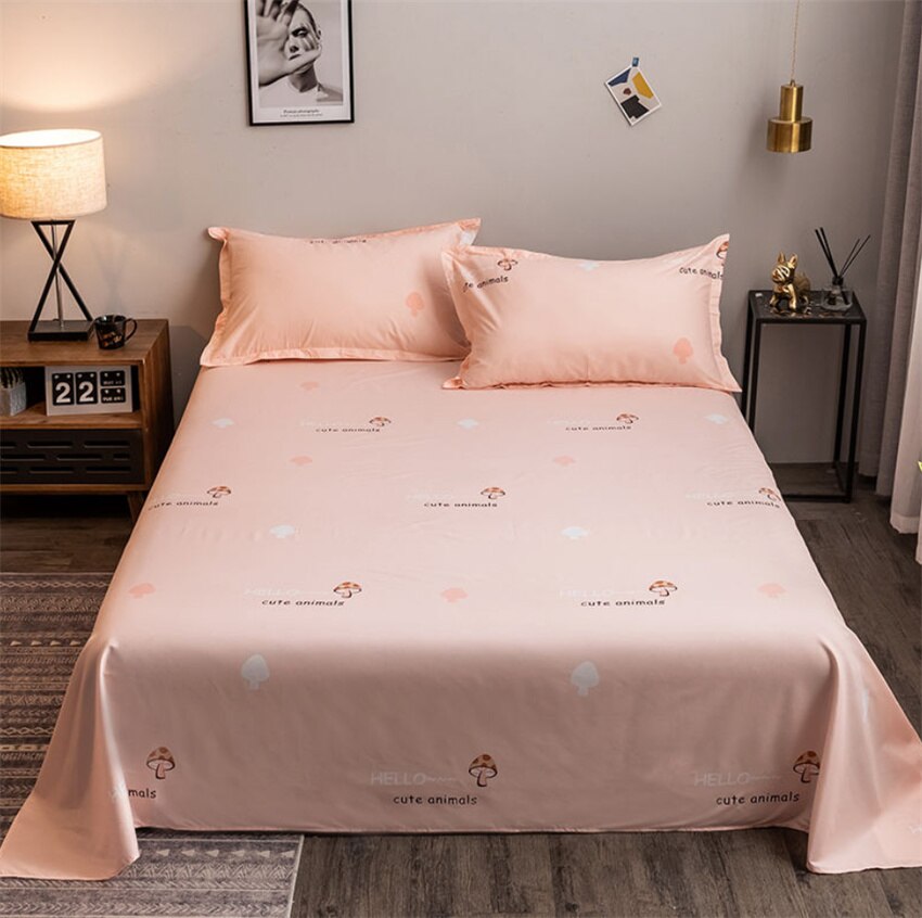 Soft Bed Sheet Set 3pcs Bedding Sheets Fashion Flat Bedsheet Pillowcase 120/150/180/200/220/250cm Polyester Bed Linens Bedspread