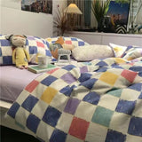 Cute Strawberry Duvet Cover Flat Sheet with Pillowcases Floral Twin Full Size Bear Rabbit Bed Linen Boys Girls Bedding Set
