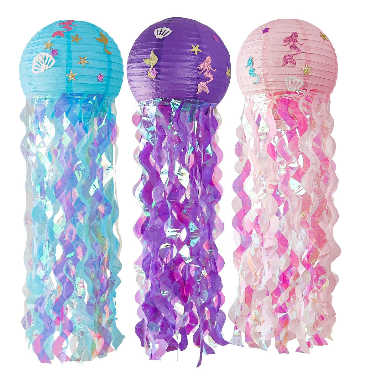 Qfdian 2M Ocean Theme Bubble Garlands Mermaid Birthday Banner Under The Sea Happy Birthday Party Decor Kids Girls Babyshower Supplies