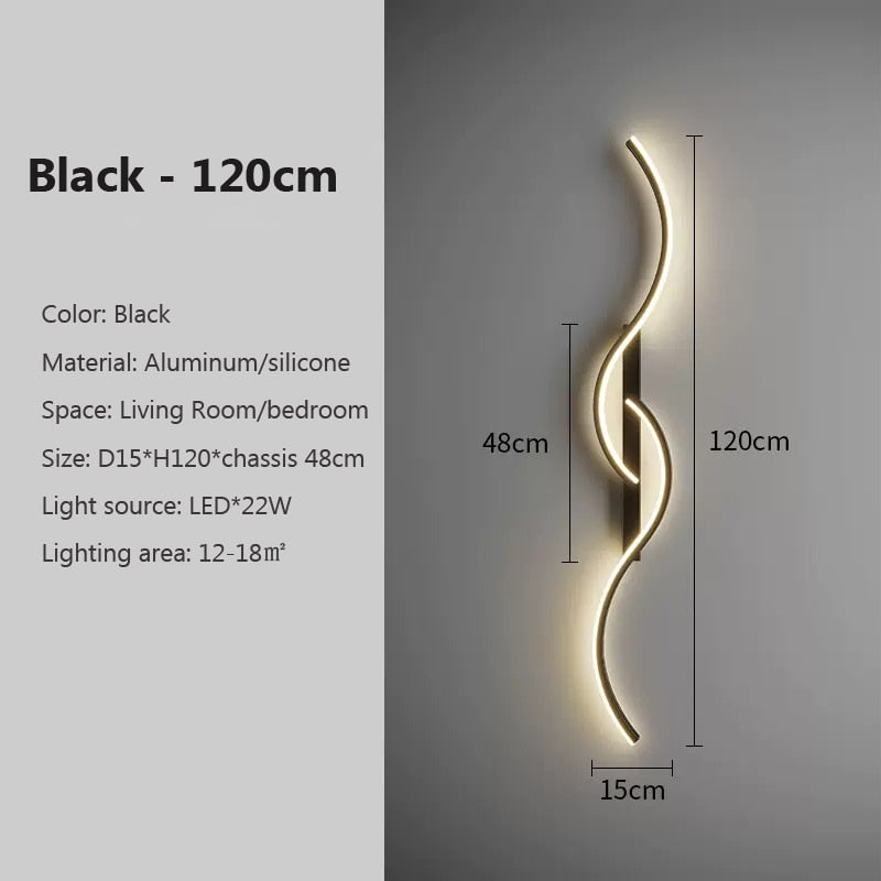 Modern LED Wall Lamp Minimalist Bedroom Bedside Led Sconce Long Strip Lustre Living Room Sofa Home Interior Lighting Fixtures