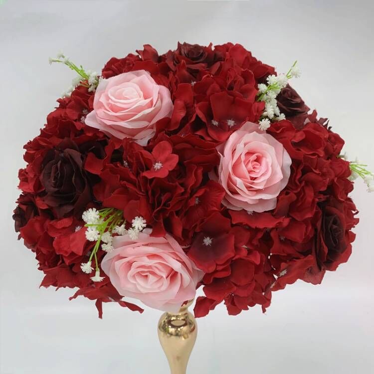 Qfdian Rose Artificial Flower Arrangement Table Centerpieces Flower Ball Wedding Arch Backdrop Decor Flower Row Party Layout