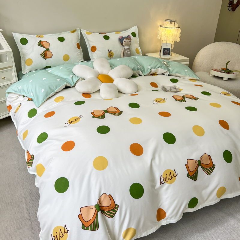 Bedding Set Cute Dinosaur Kids Adult Flat Sheet Duvet Cover Pillowcase Single Double Full Size Bed Linen Bear Panda Home Textile