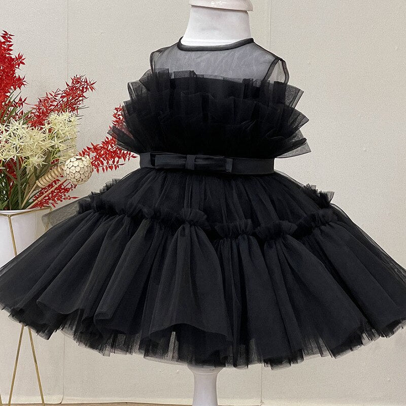 Qfdian halloween costumes christmas costumes Kids Dresses For Girls Evening Party Dress Elegant Princess Dress Flowers Kids White Wedding Dress 2022 Summer Children Clothing