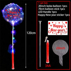 20 Inches Glow Clear Bubble Balloon LED Light Up BoBo Balloons for Baby Shower Christmas Birthday Party Wedding Decoration