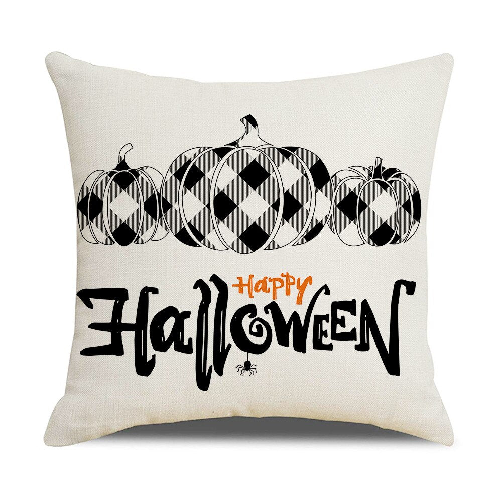 Qfdian halloween decorations halloween costumes halloween gift Fall Halloween Pumpkin Cushion Cover Trick or Treat Farmhouse Decor Home Pillowcase Sofa Decor Pillowcase