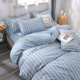 Stripes Bedding Set Nordic Ins Style Flat Sheet Duvet Cover Pillowcase Single Double Full Size Bed Linen Fashion Home Textile