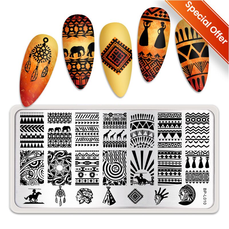 Qfdian Valentine Day Nail Stamping Plates Heart Love Animal Artist Stamping Template Nail Design Stencil Tools Manicure