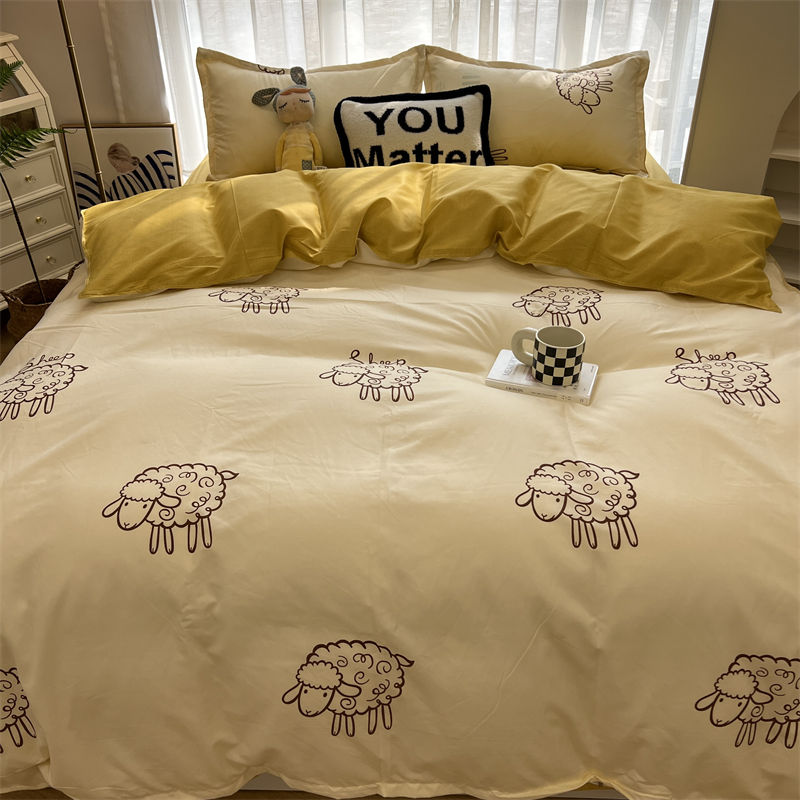 Panda Bedding Set 2023 New Cute Kids Duvet Cover Flat Sheet Pillowcases Twin Queen Size Bed Linen Boys Girls Home Textile