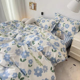 Cute Strawberry Duvet Cover Flat Sheet with Pillowcases Floral Twin Full Size Bear Rabbit Bed Linen Boys Girls Bedding Set