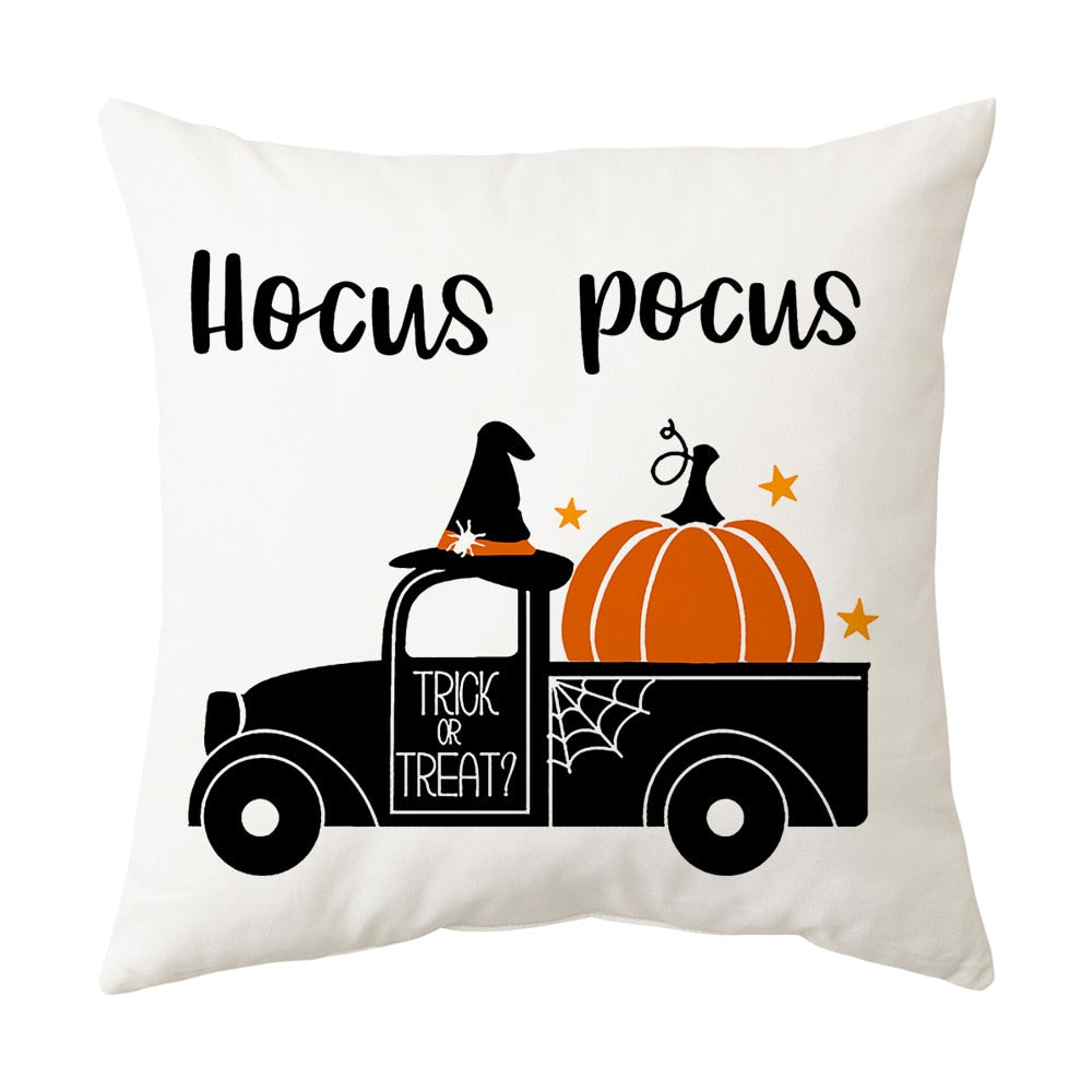 Qfdian halloween decorations Halloween Decoration Pillow Cover Decorative Halloween Square Pillowcase Soft Solid Cushion Case for Sofa Bedroom Car Home Decor