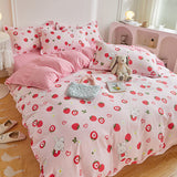 Bedding Set Cute Dinosaur Kids Adult Flat Sheet Duvet Cover Pillowcase Single Double Full Size Bed Linen Bear Panda Home Textile
