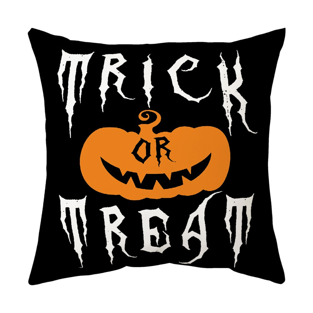 Qfdian halloween decorations Halloween Decoration Pillow Cover Decorative Halloween Square Pillowcase Soft Solid Cushion Case for Sofa Bedroom Car Home Decor