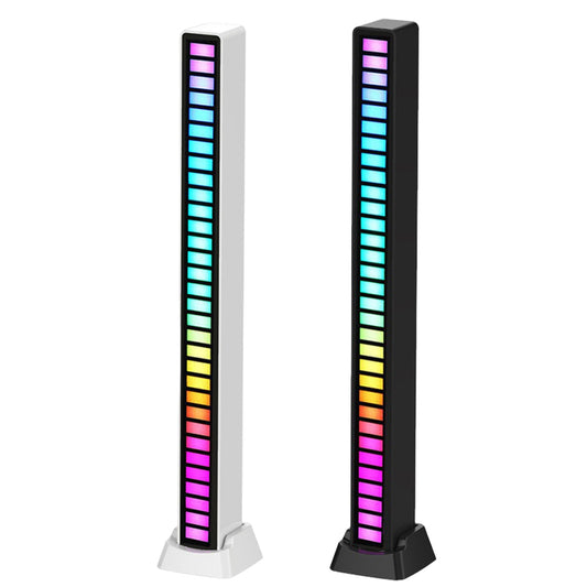 Qfdian RGB Voice-Activated Rhythm Light Sound Reactive Led Bar Rechargeable Colorful Office Rhythm Music LED Light Ambient Strip Decor