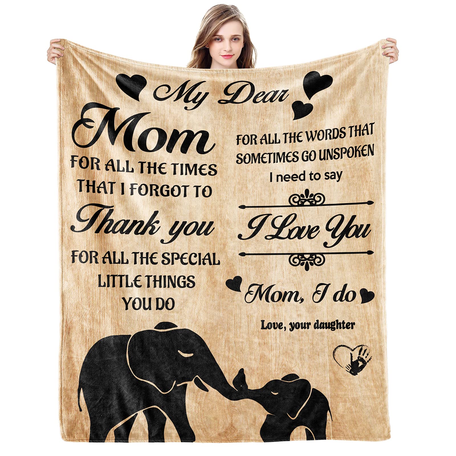 Mother's Day Gifts for Mom, Throw Blanket to My Mom from Daughter Son, Birthday Gifts for Mom,, Soft Bed Flannel Mother Blanket