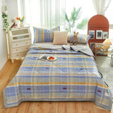 Cute Cotton Summer Quilt Floral Cartoon Double Side Air-conditioning Cool Comforter Breathable Blanket Kids Adult Thin Bed Cover